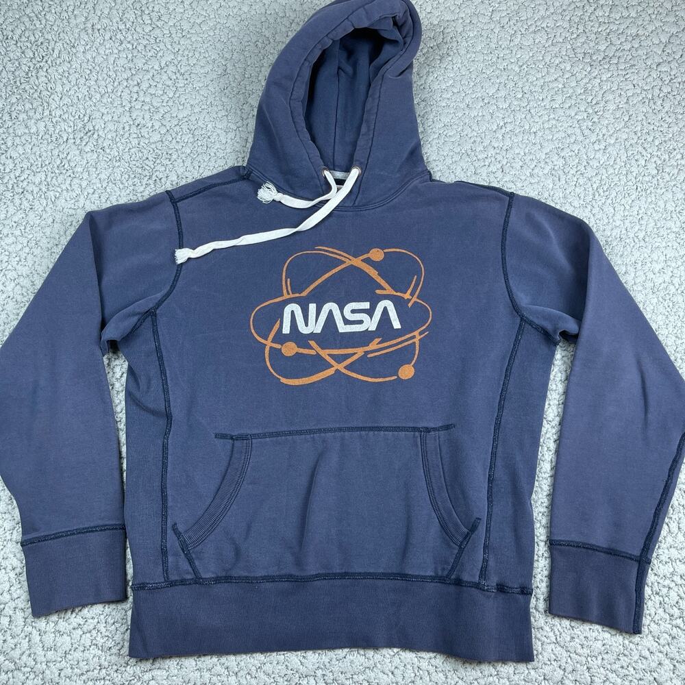 Tailgate NASA Space Hoodie Mens Large Blue Vintage Look Drawstring